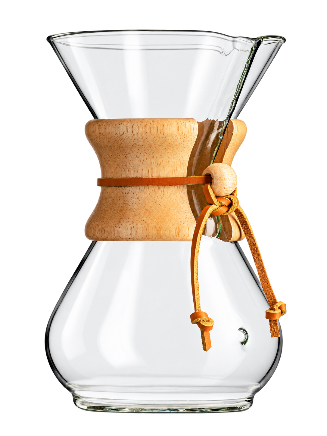Cafetière CHEMEX Classic en verre pour six tasses, avec collier en bois et lien en cuir