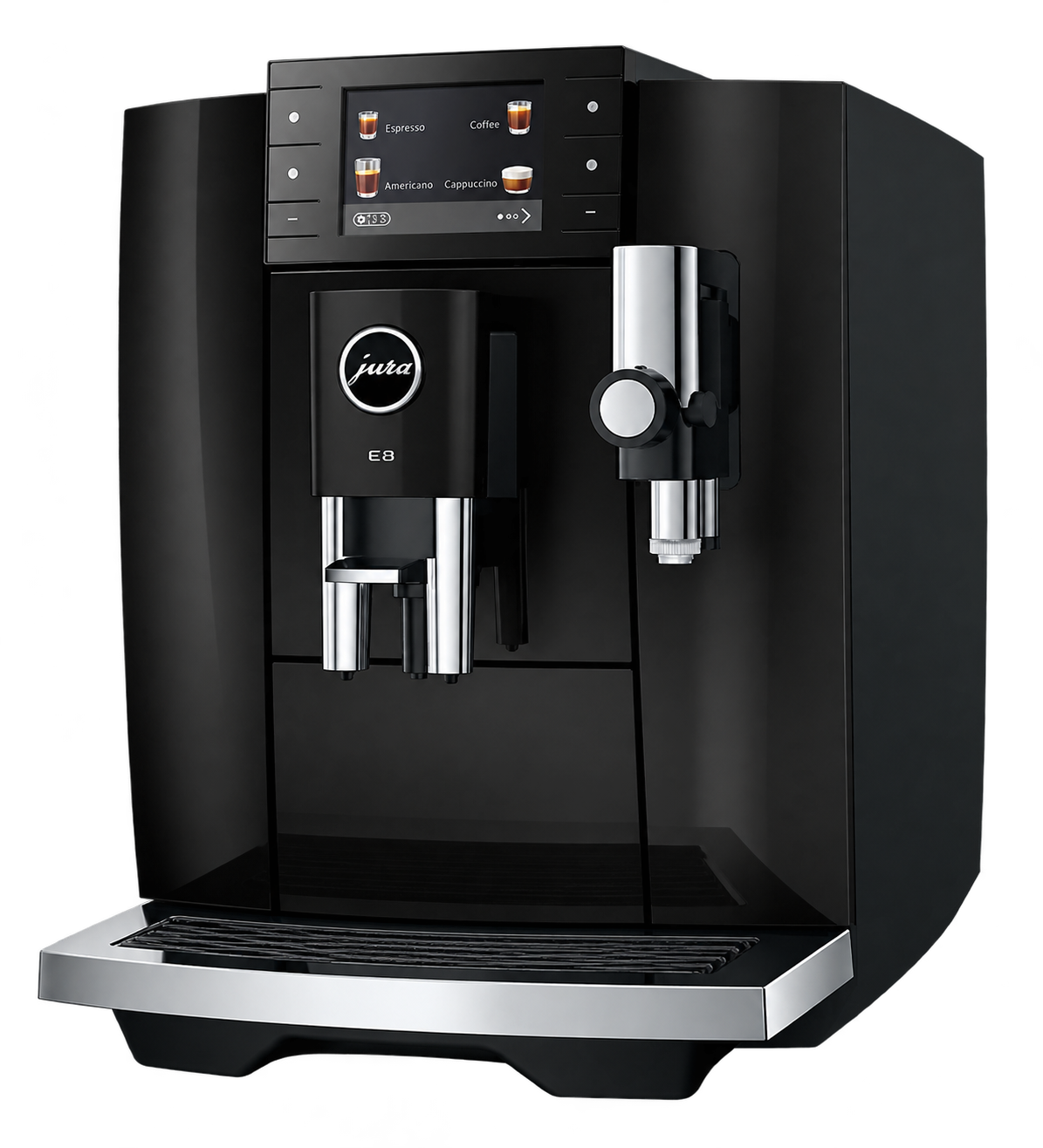JURA E8 Piano Black NAD automatic coffee machine, article number 15777, 2025 generation