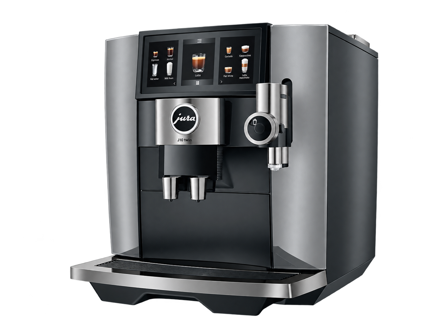 JURA J10 twin Diamond Onyx NAA automatic coffee machine with touchscreen and milk frother