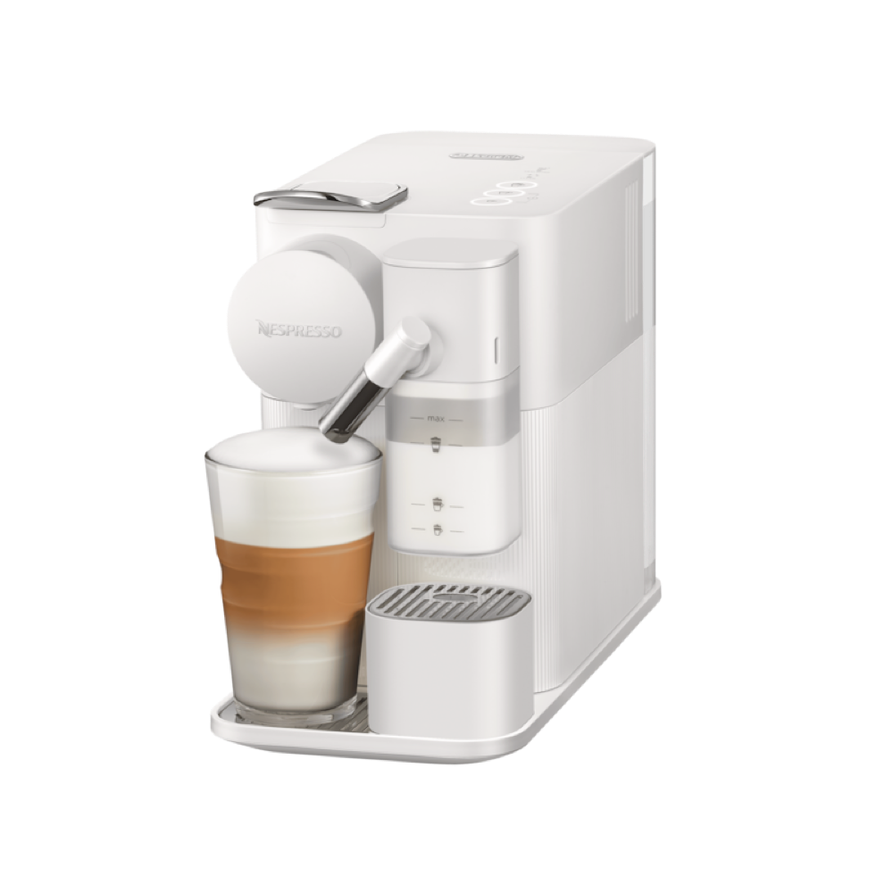 Nespresso Lattissima One blanca con jarra de leche integrada y tres botones superiores